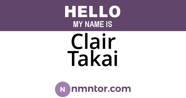 Clair Takai