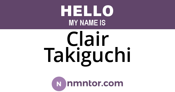 Clair Takiguchi