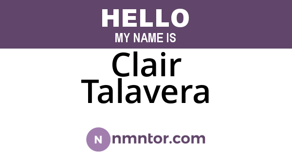 Clair Talavera