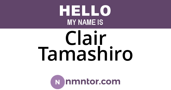 Clair Tamashiro