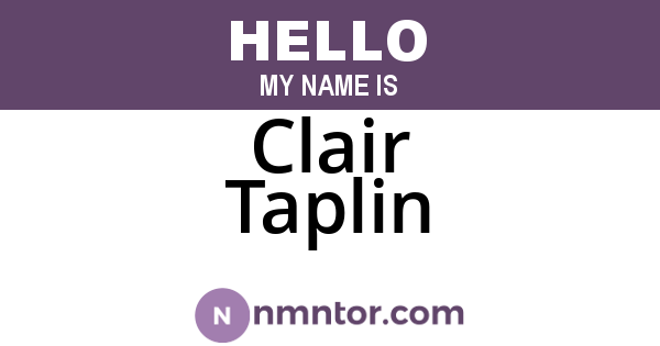 Clair Taplin