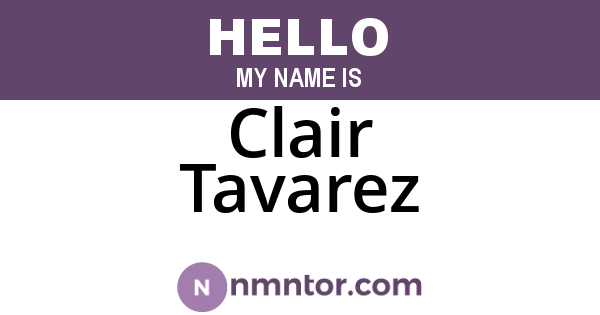 Clair Tavarez