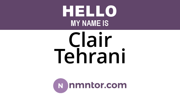 Clair Tehrani