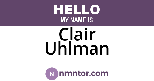 Clair Uhlman