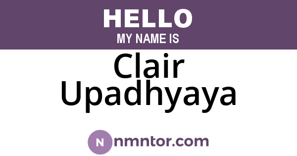 Clair Upadhyaya