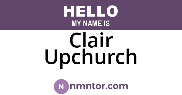Clair Upchurch