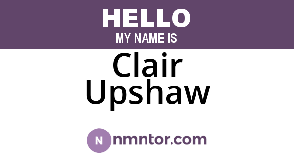Clair Upshaw