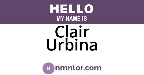 Clair Urbina