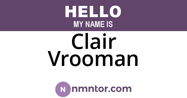 Clair Vrooman