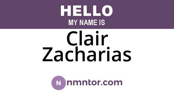 Clair Zacharias