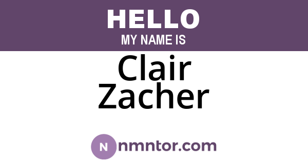 Clair Zacher