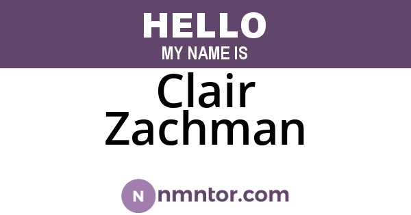Clair Zachman