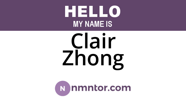 Clair Zhong