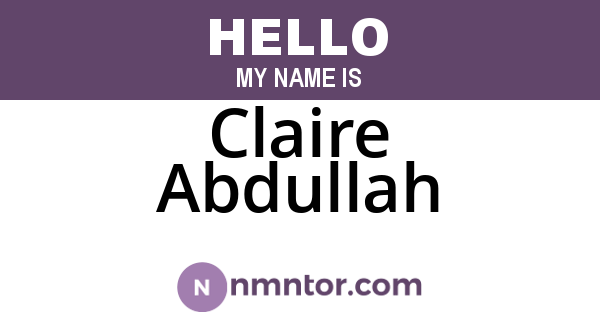 Claire Abdullah