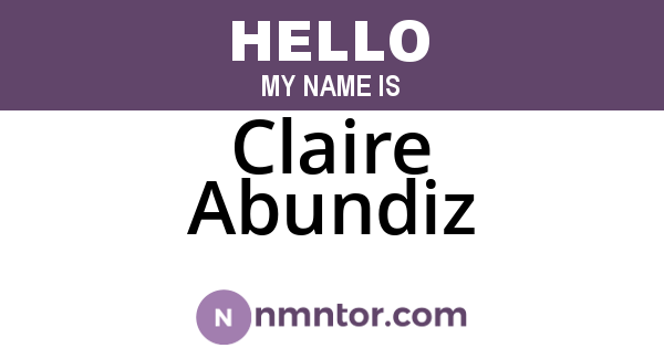 Claire Abundiz