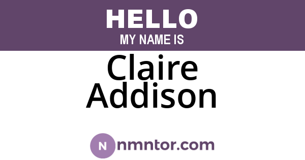 Claire Addison