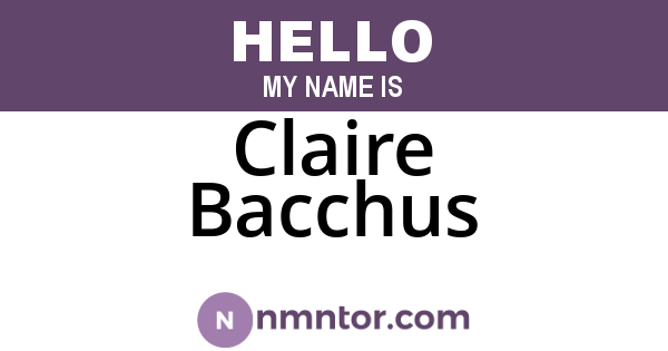 Claire Bacchus