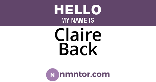 Claire Back