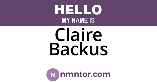 Claire Backus