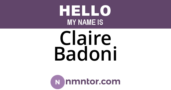 Claire Badoni