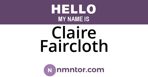 Claire Faircloth