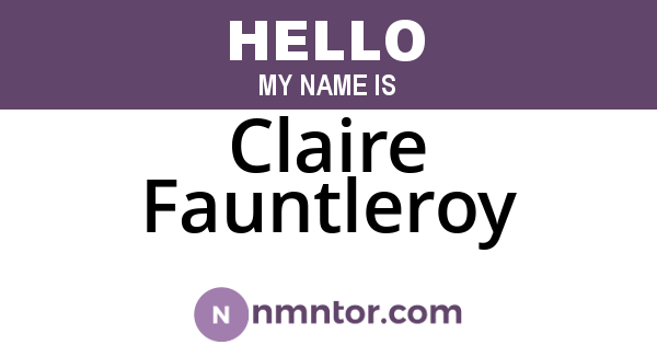 Claire Fauntleroy