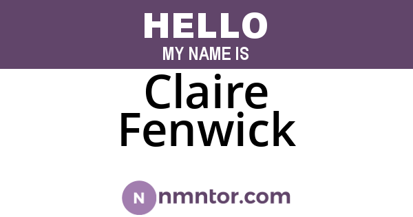 Claire Fenwick