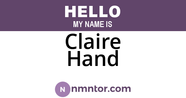 Claire Hand