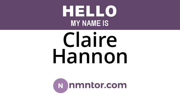 Claire Hannon