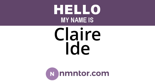 Claire Ide
