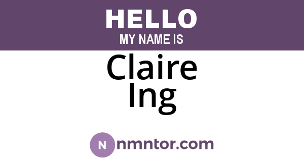 Claire Ing