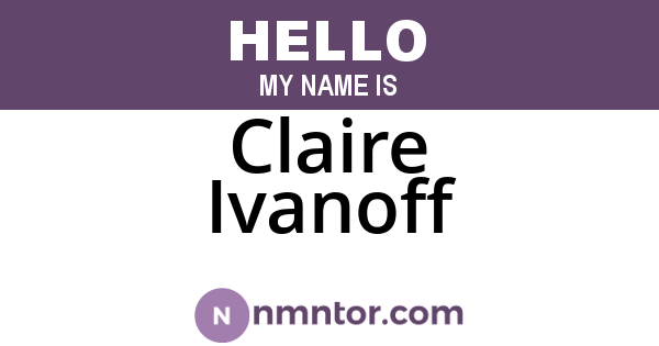 Claire Ivanoff