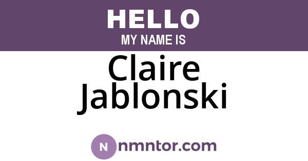 Claire Jablonski