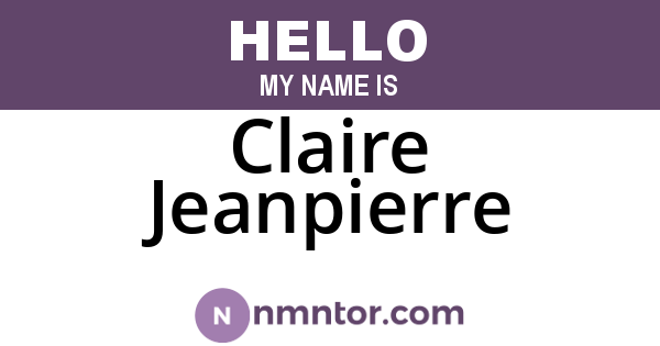 Claire Jeanpierre