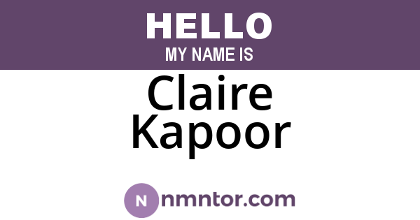 Claire Kapoor