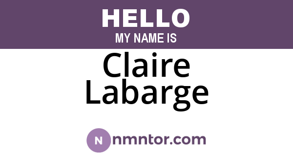 Claire Labarge