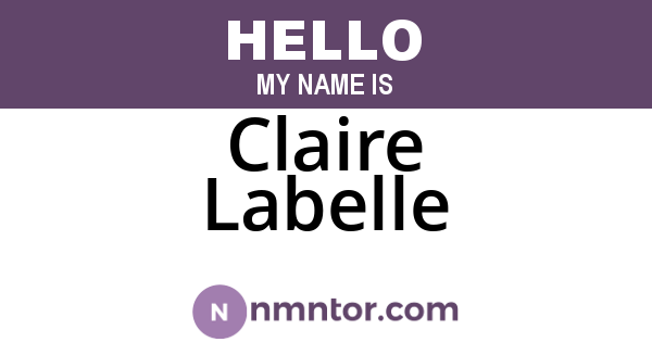 Claire Labelle