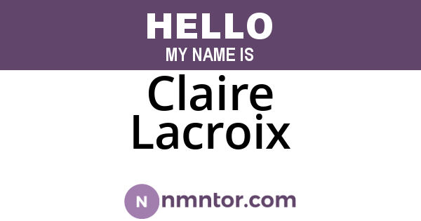 Claire Lacroix
