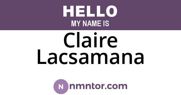 Claire Lacsamana