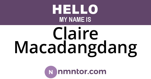 Claire Macadangdang
