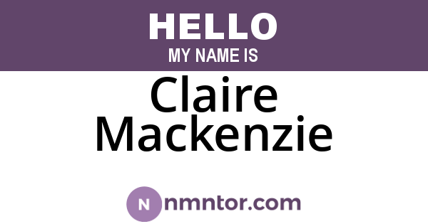 Claire Mackenzie
