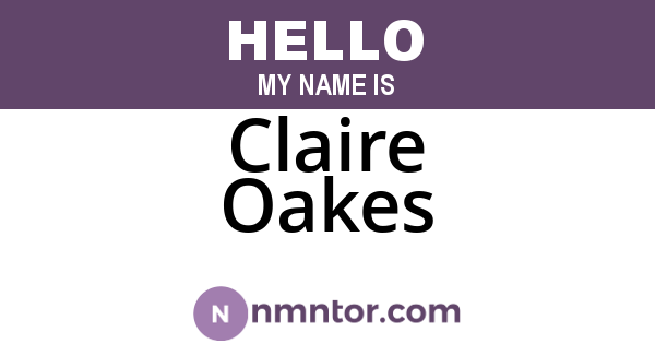 Claire Oakes