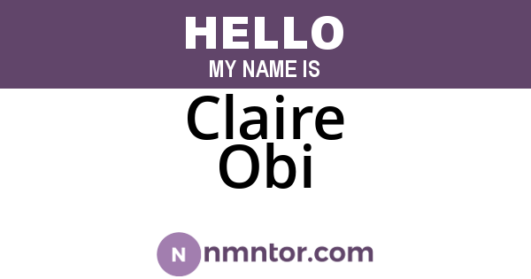 Claire Obi
