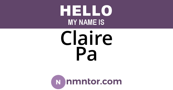 Claire Pa