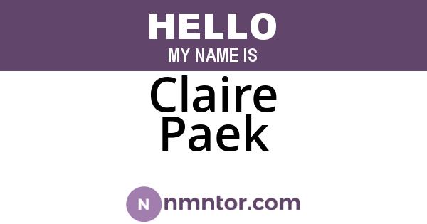 Claire Paek