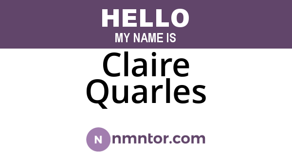 Claire Quarles