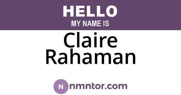 Claire Rahaman