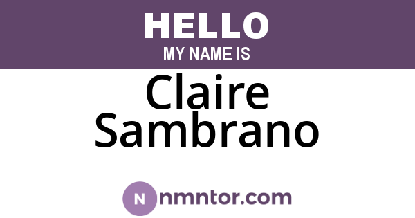 Claire Sambrano