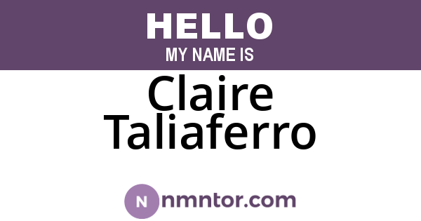 Claire Taliaferro