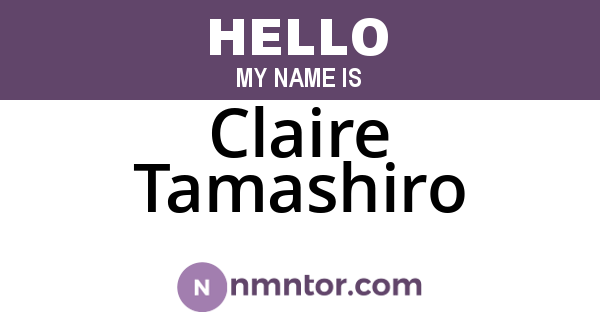 Claire Tamashiro